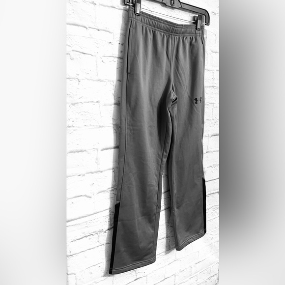 Under Armour Warm Up Pants Size M Grey And Black Plus Logo - Picture 4 of 7